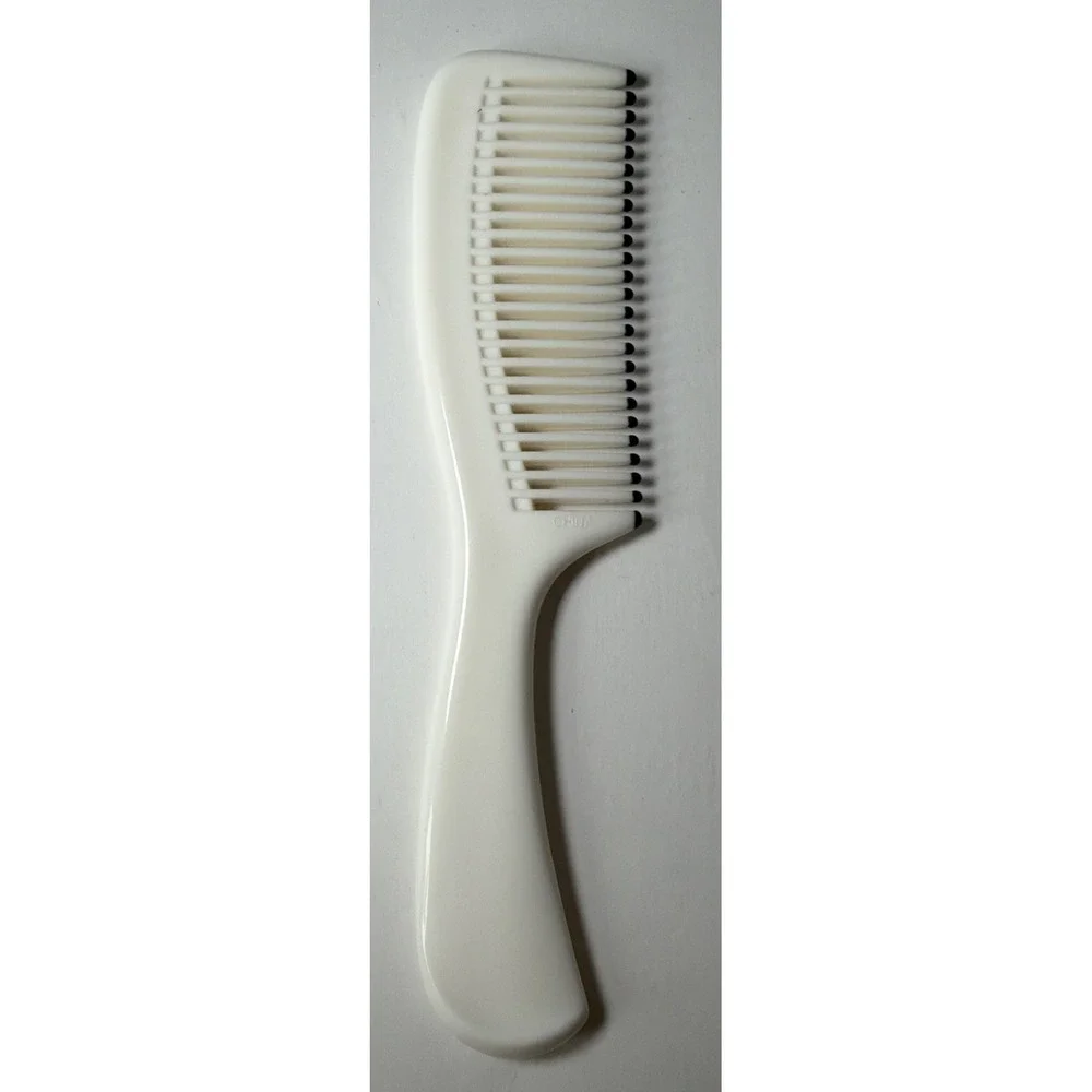 Vintage Estee Lauder Hair Comb White Plastic Regular Tooth Purse 7